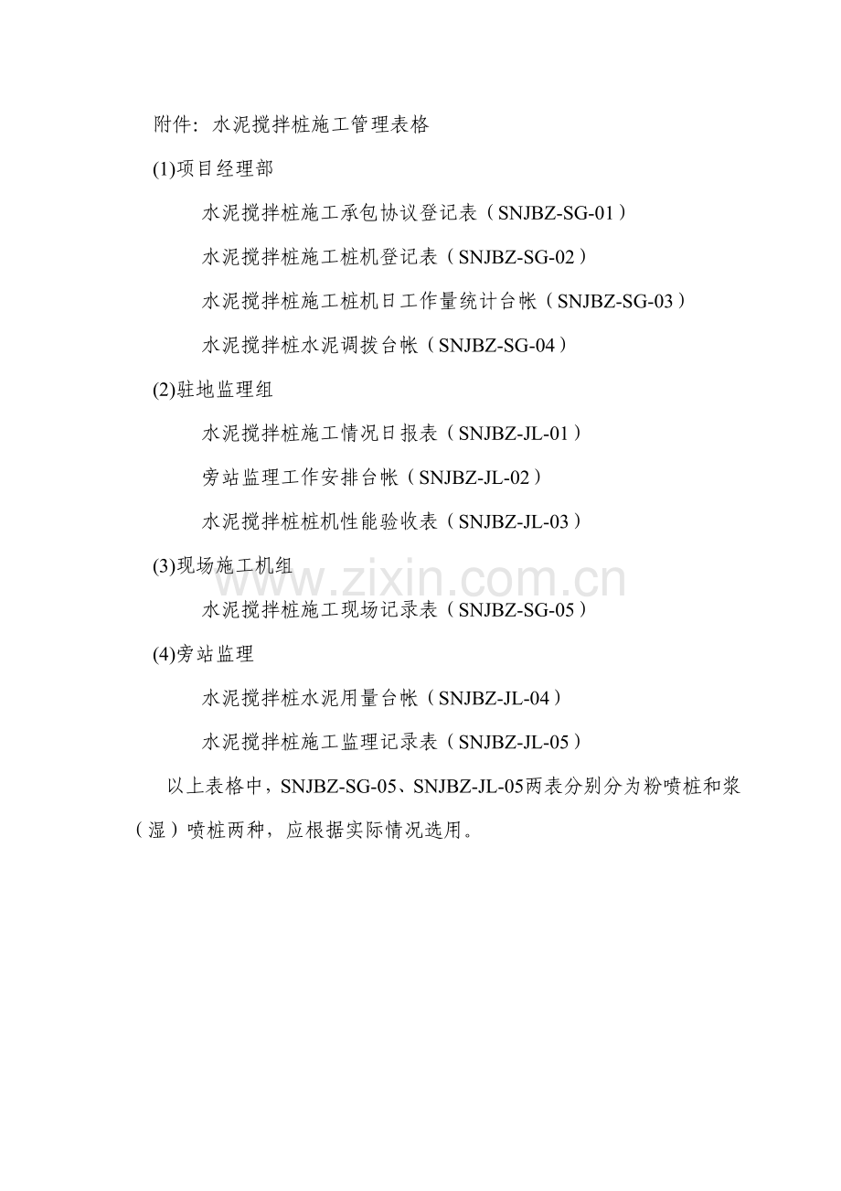 江苏省高速公路建设指挥部水泥搅拌桩施工指导意见附表--水泥搅拌桩施工管理表格.doc_第1页