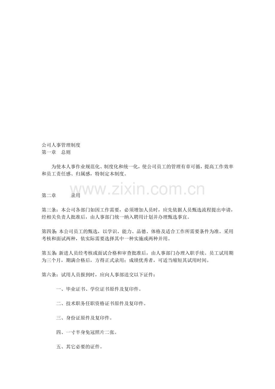 公司人事管理制度11[1].doc_第1页