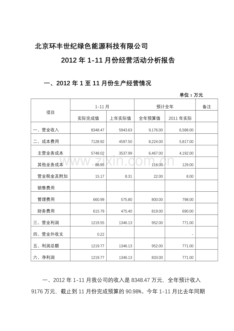 环丰2012年1-11月经济分析.doc_第1页