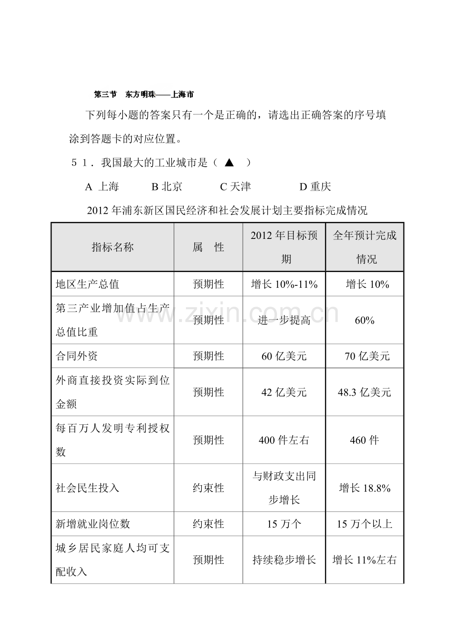 八年级地理下册课时同步测试11.doc_第1页