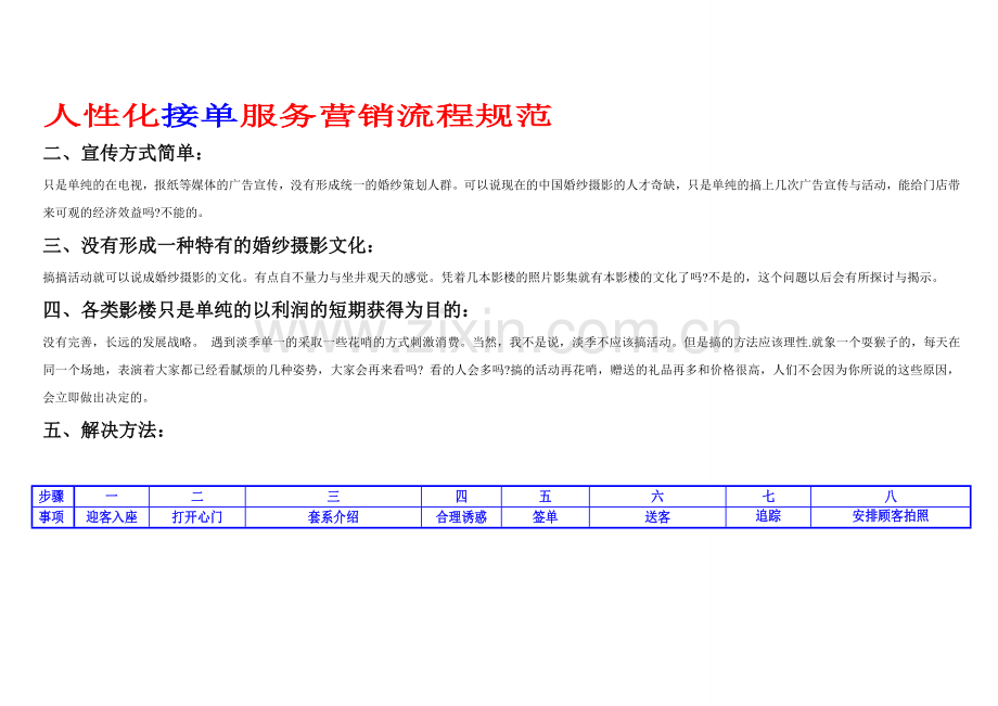 婚纱摄影服务营销流程规范.doc_第1页