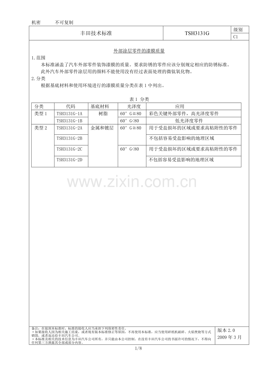 TSH3131G-外部涂层零件的漆膜质量(丰田技术标准).doc_第2页