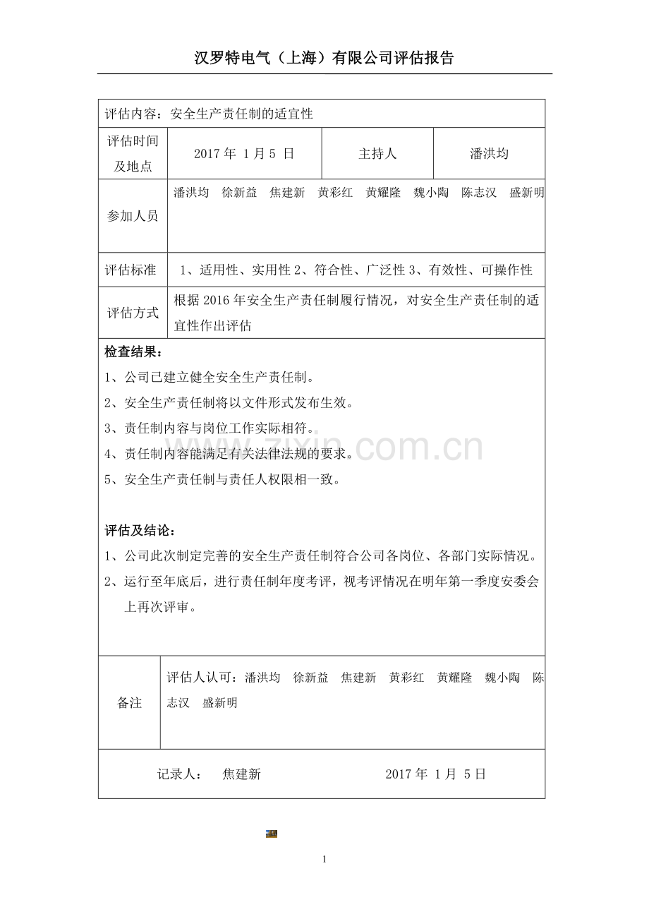 2.2.6安全生产责任制评估记录.doc_第1页
