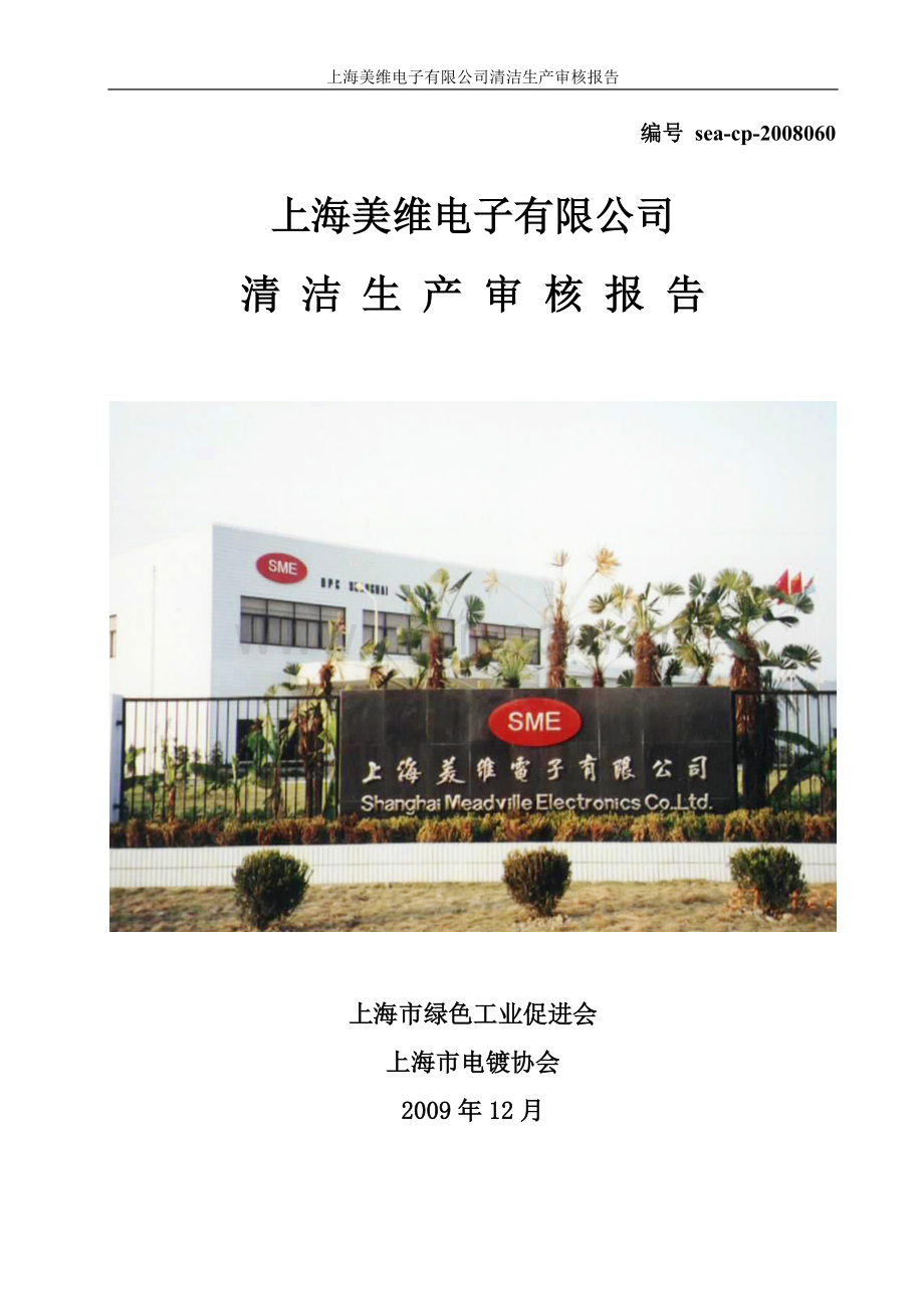 电子有限公司清洁生产审核报告.doc_第1页