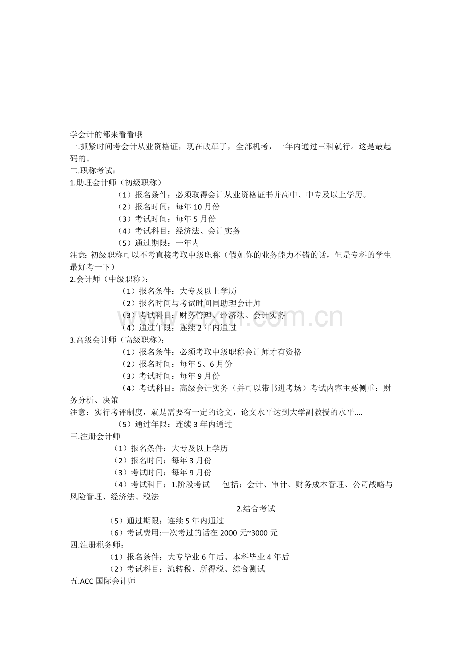 会计考试时间和规则.doc_第1页