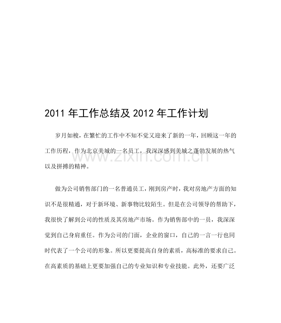 2011年工作总结及201年工作计划.doc_第1页