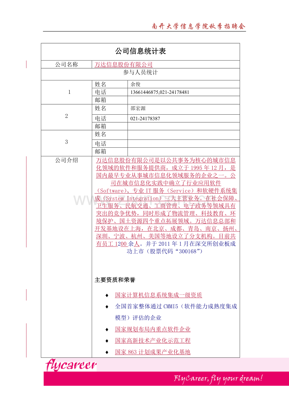 万达公司信息统计表(该公司要求先投简历).doc_第1页