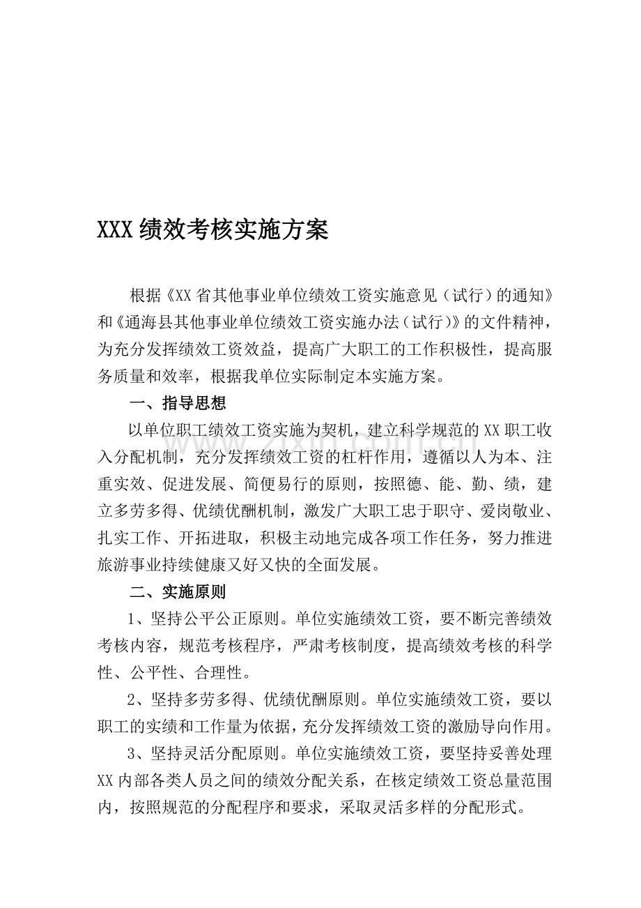 XXX绩效考核实施方案(1).doc_第1页