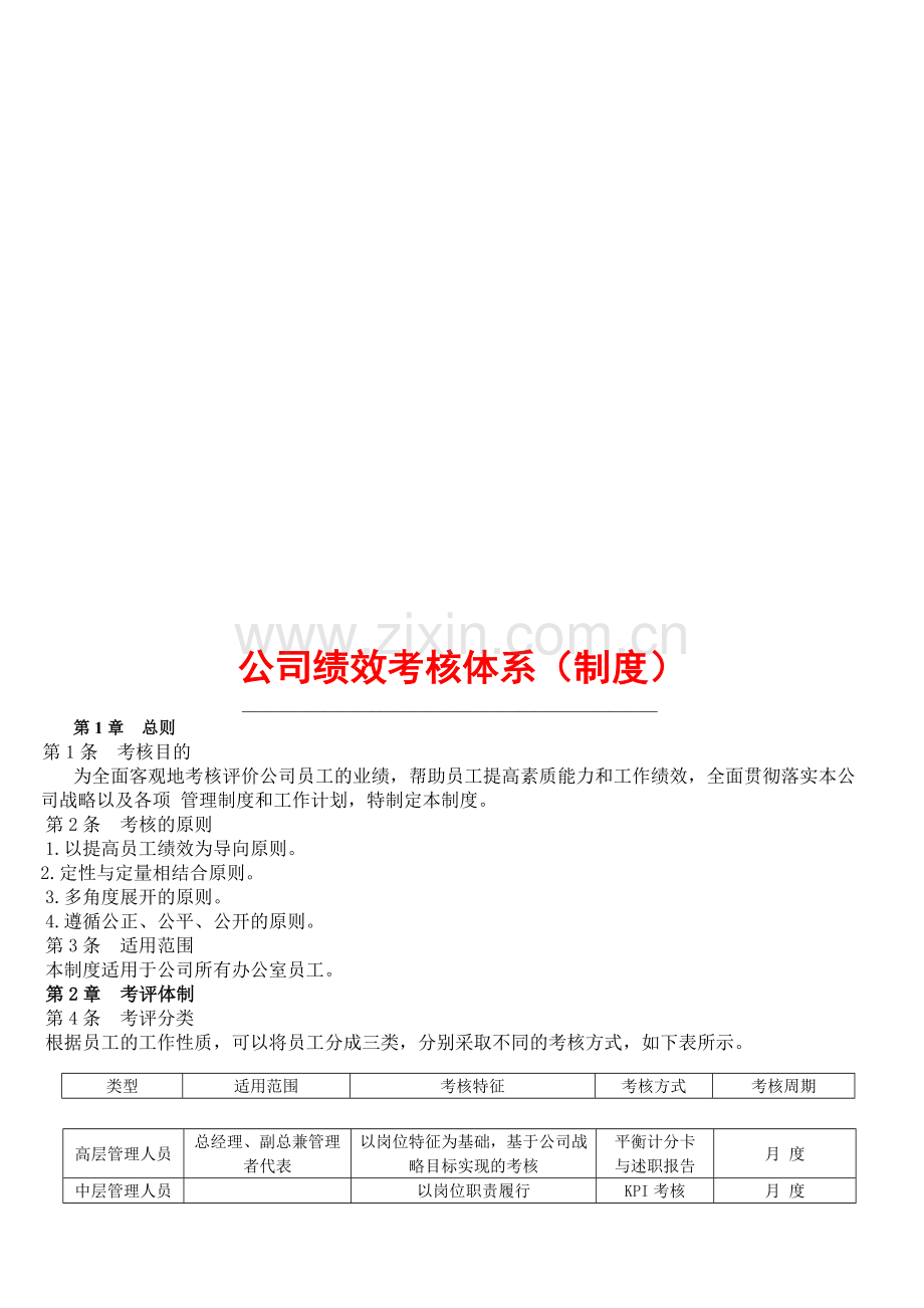 公司绩效考核体系..doc_第1页