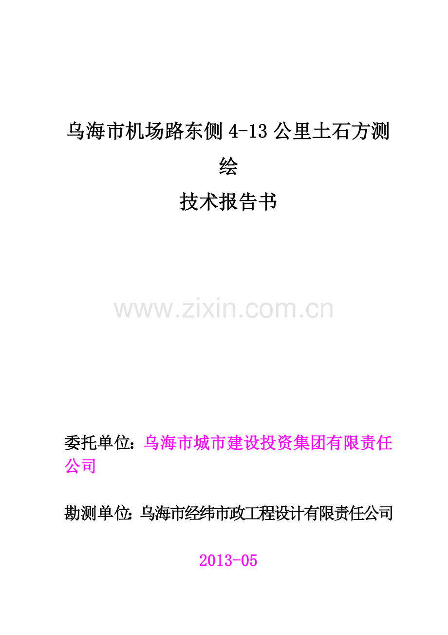 土方测量技术报告.doc_第1页