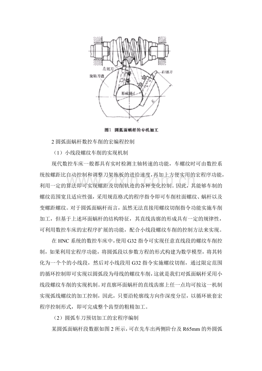 圆弧面蜗杆数控车削加工的宏程序实现.doc_第2页