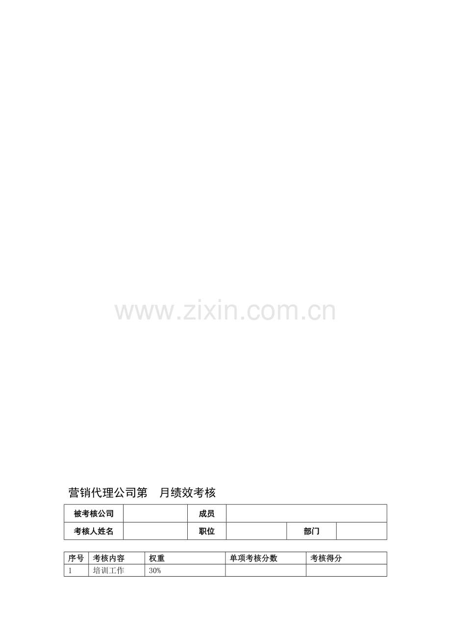 营销代理公司绩效考核指标量化表.doc_第2页