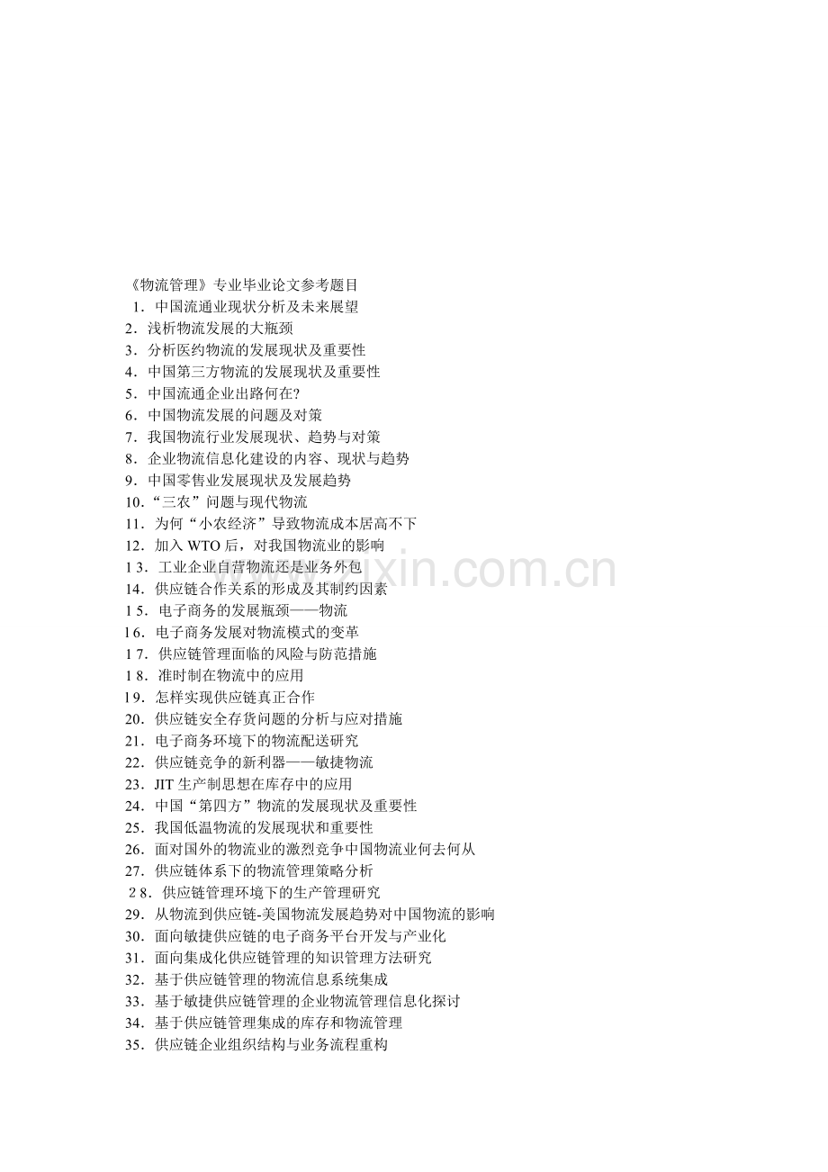 物流管理专业毕业论文题目.doc_第1页