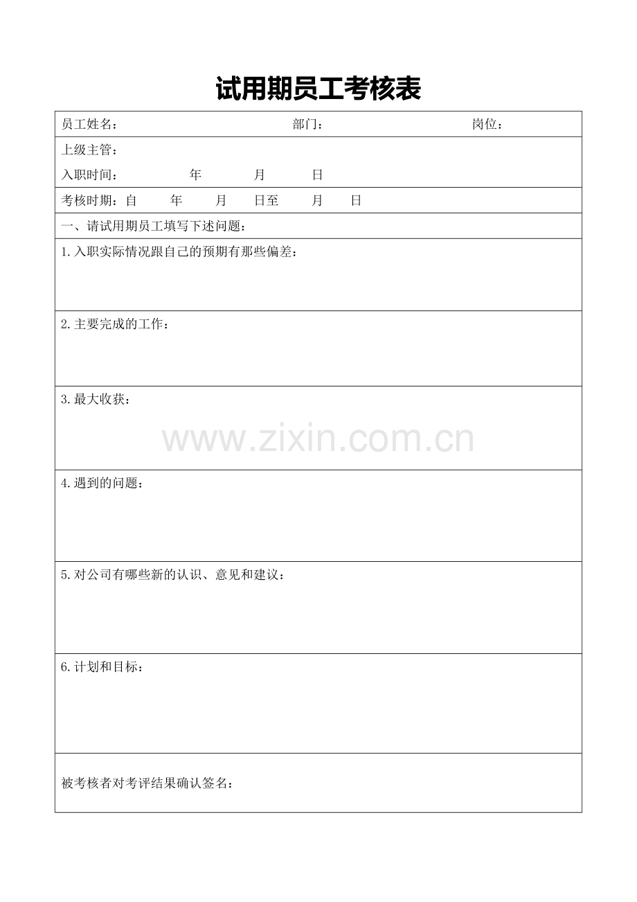 试用期员工跟踪考核表和转正评估表.doc_第1页