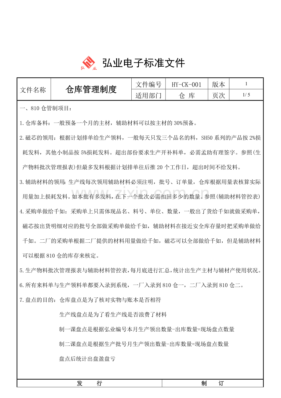 仓库新增制度201111.doc_第1页