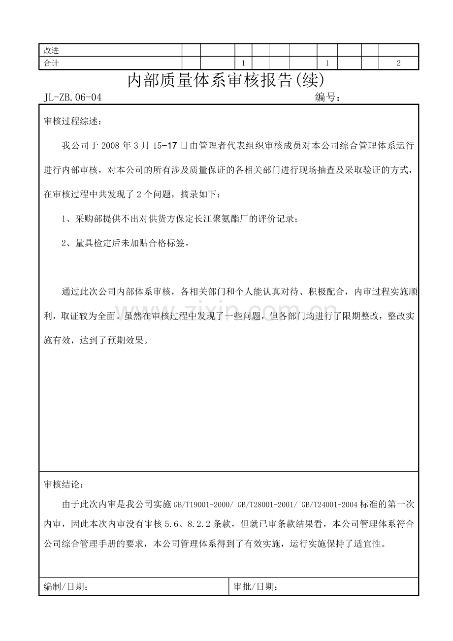 内部质量体系审核报告ok.doc_第2页