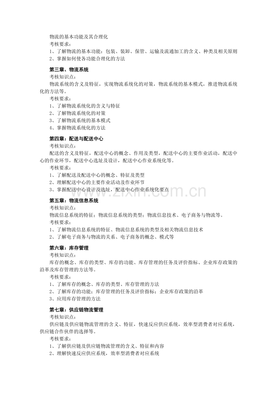物流管理专业《物流管理》“专升本”考试大纲[1].doc_第2页