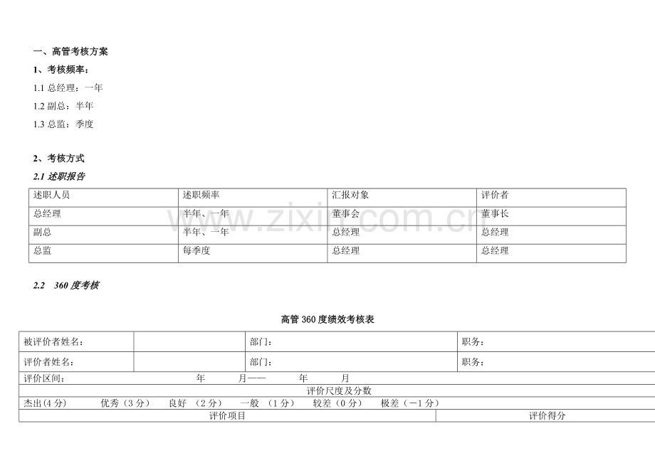 高层管理人员绩效考核实施办法.doc_第1页