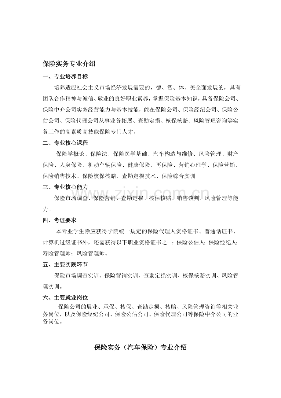 保险实务专业介绍.doc_第1页