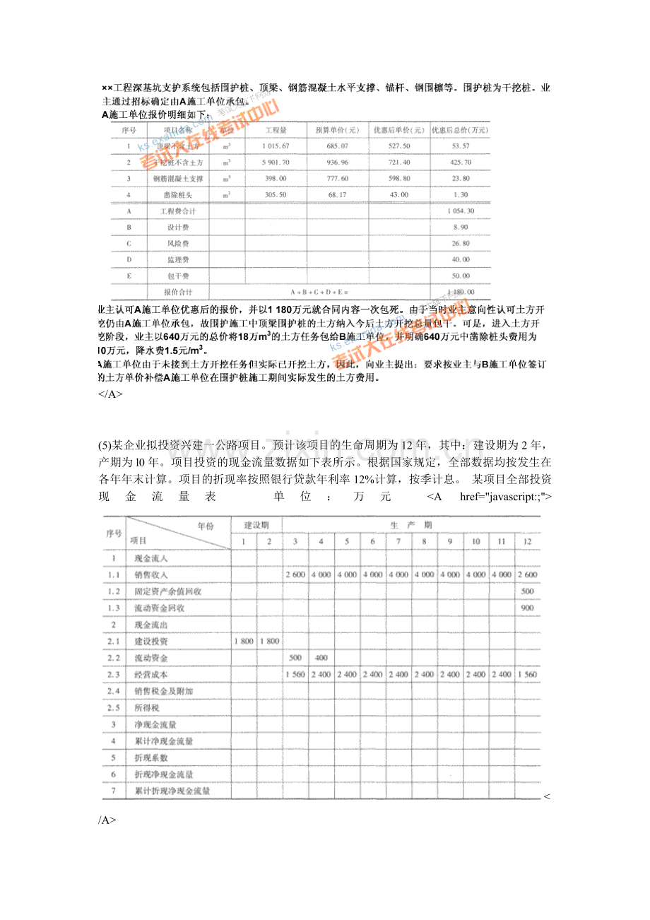2010年公路工程造价人员资格考试案例分析试题(6)-中大网校.doc_第2页