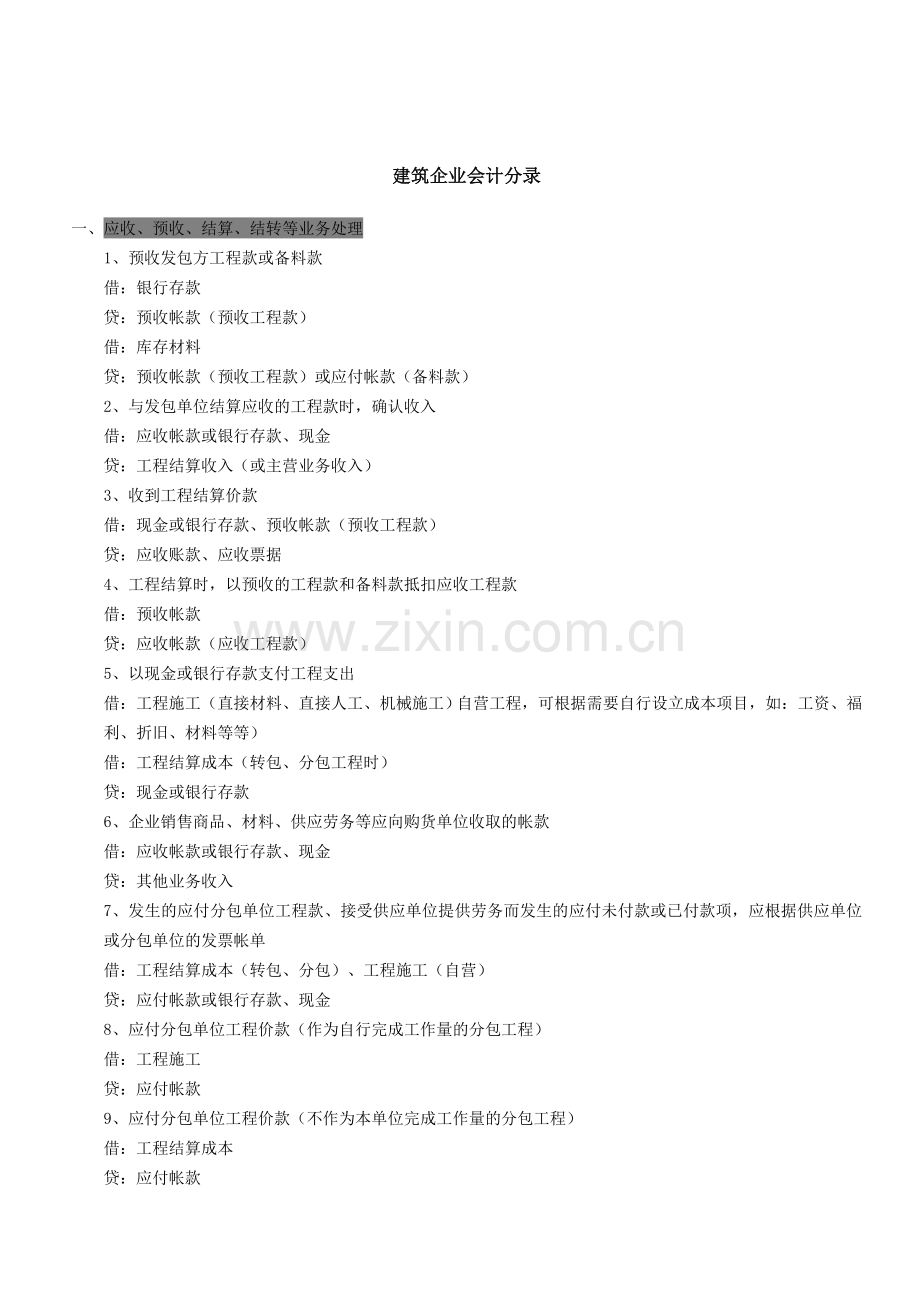 建筑企业会计分录.doc_第1页