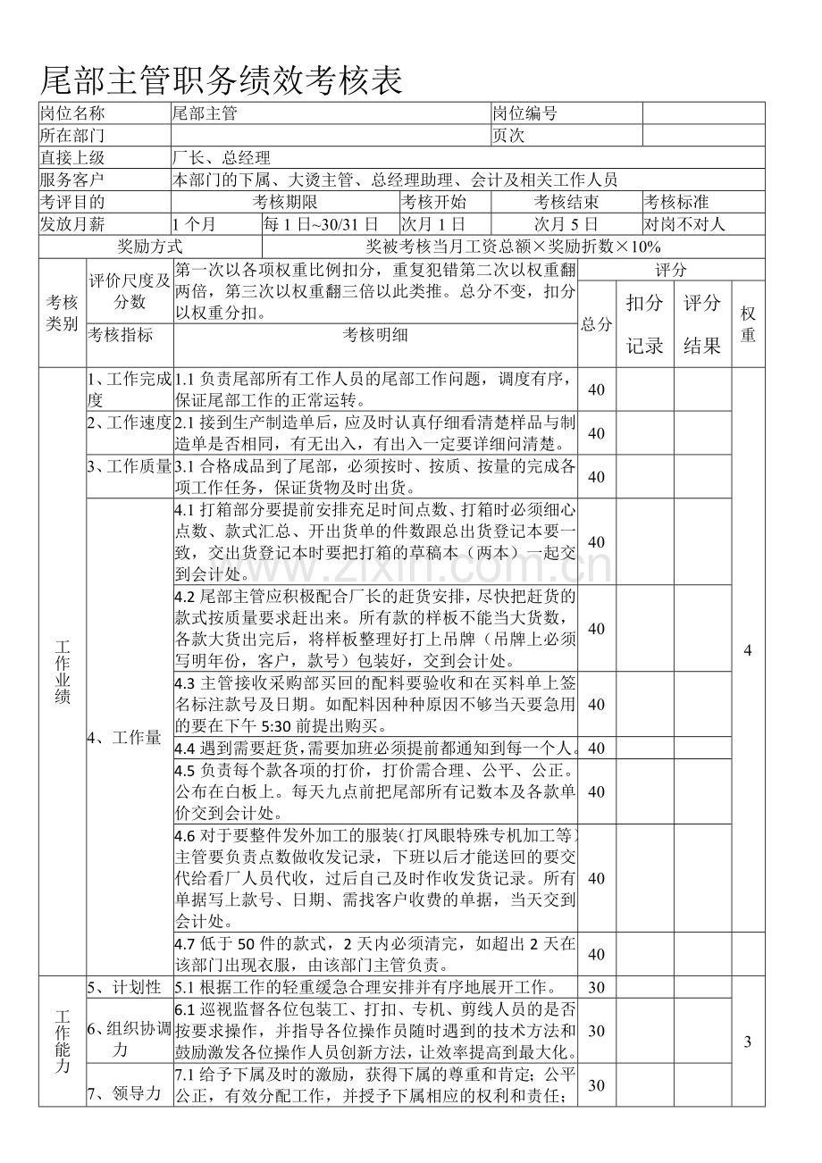 尾部主管职务考核表.doc_第1页