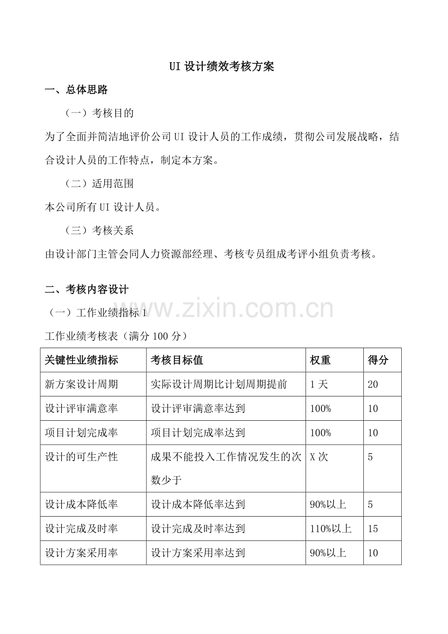 UI设计绩效考核方案.doc_第1页