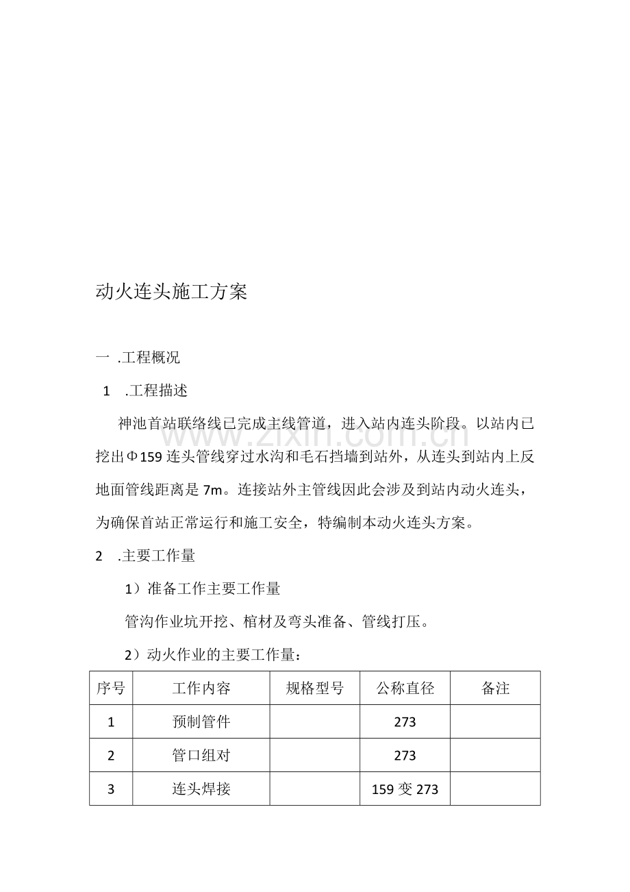 动火连头施工方案.doc_第1页