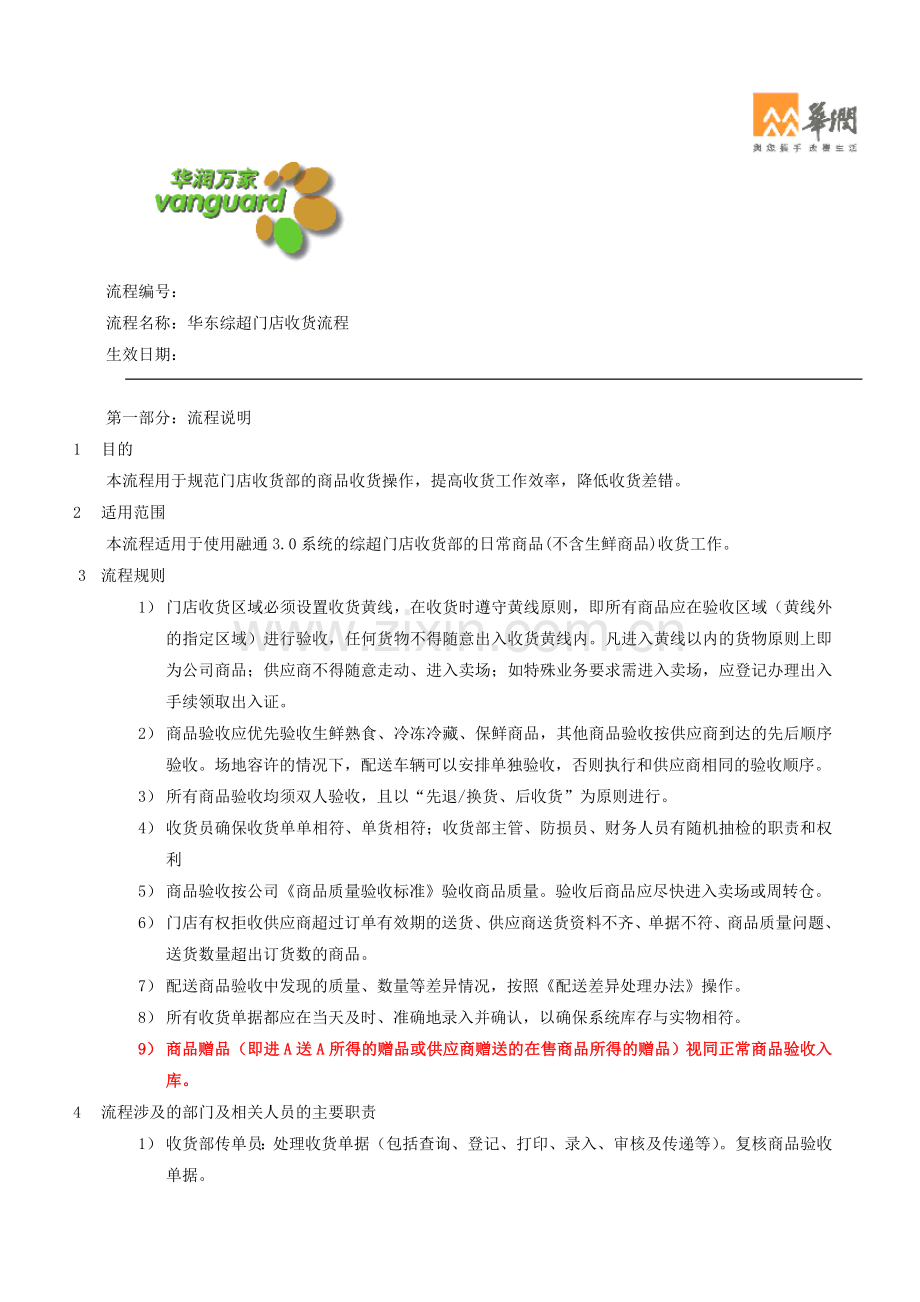 江苏：-华东区综超门店商品收货流程(B版).doc_第1页
