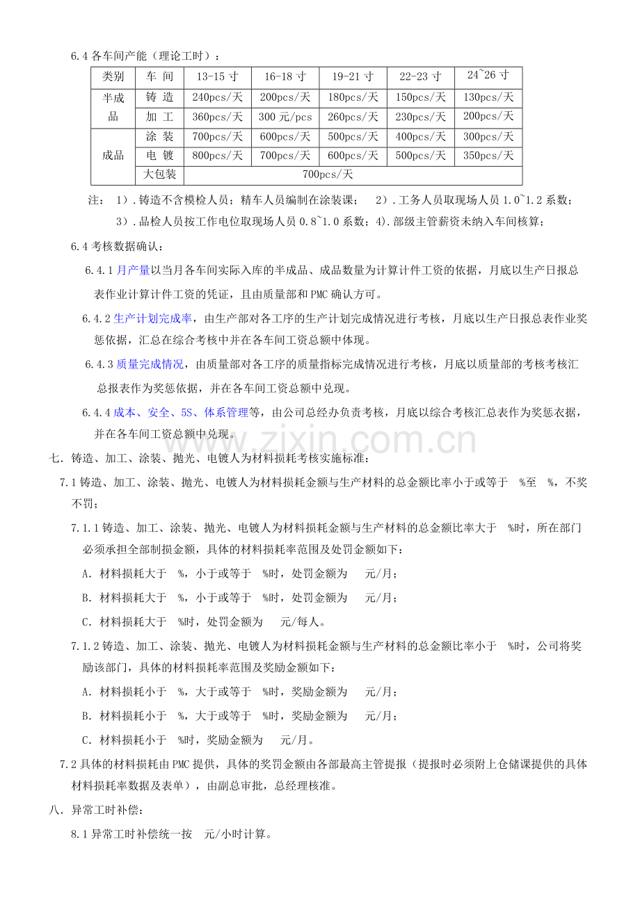 某公司生产部门计件薪酬制度.doc_第2页