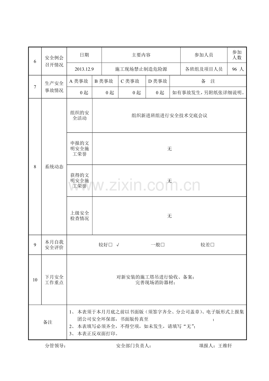 安全生产月报表(分公司).doc_第2页