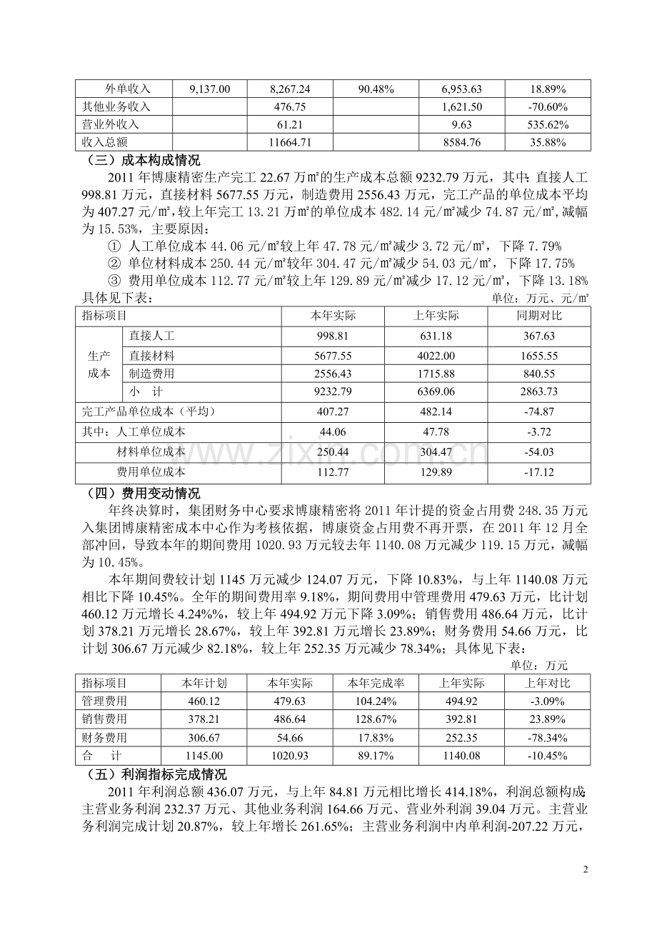 博罗康佳2011年度经营情况分析报告-Microsoft-Word-文档.doc_第2页