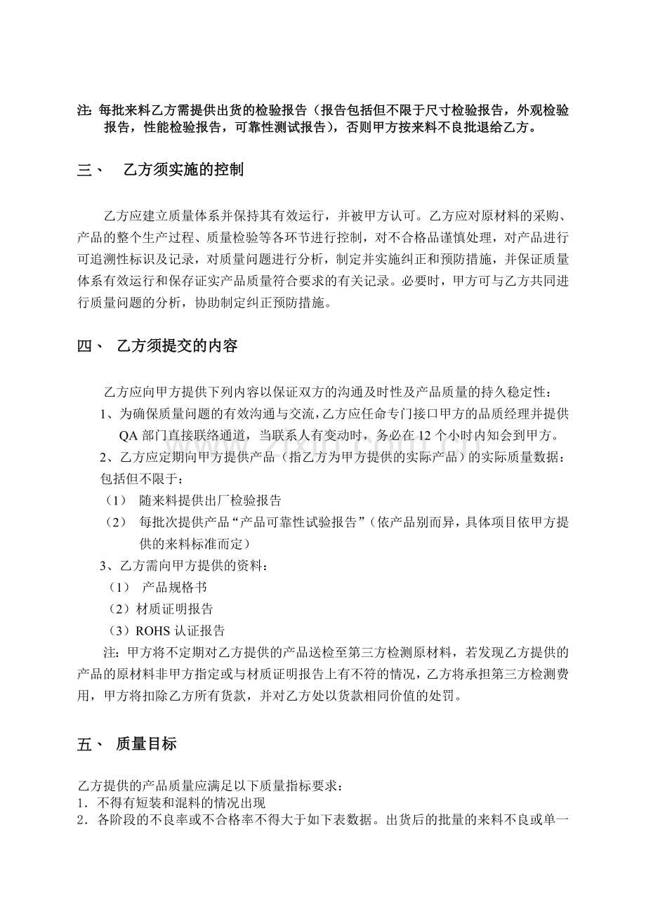 京崎供货质量保证协议-电子物料.doc_第2页