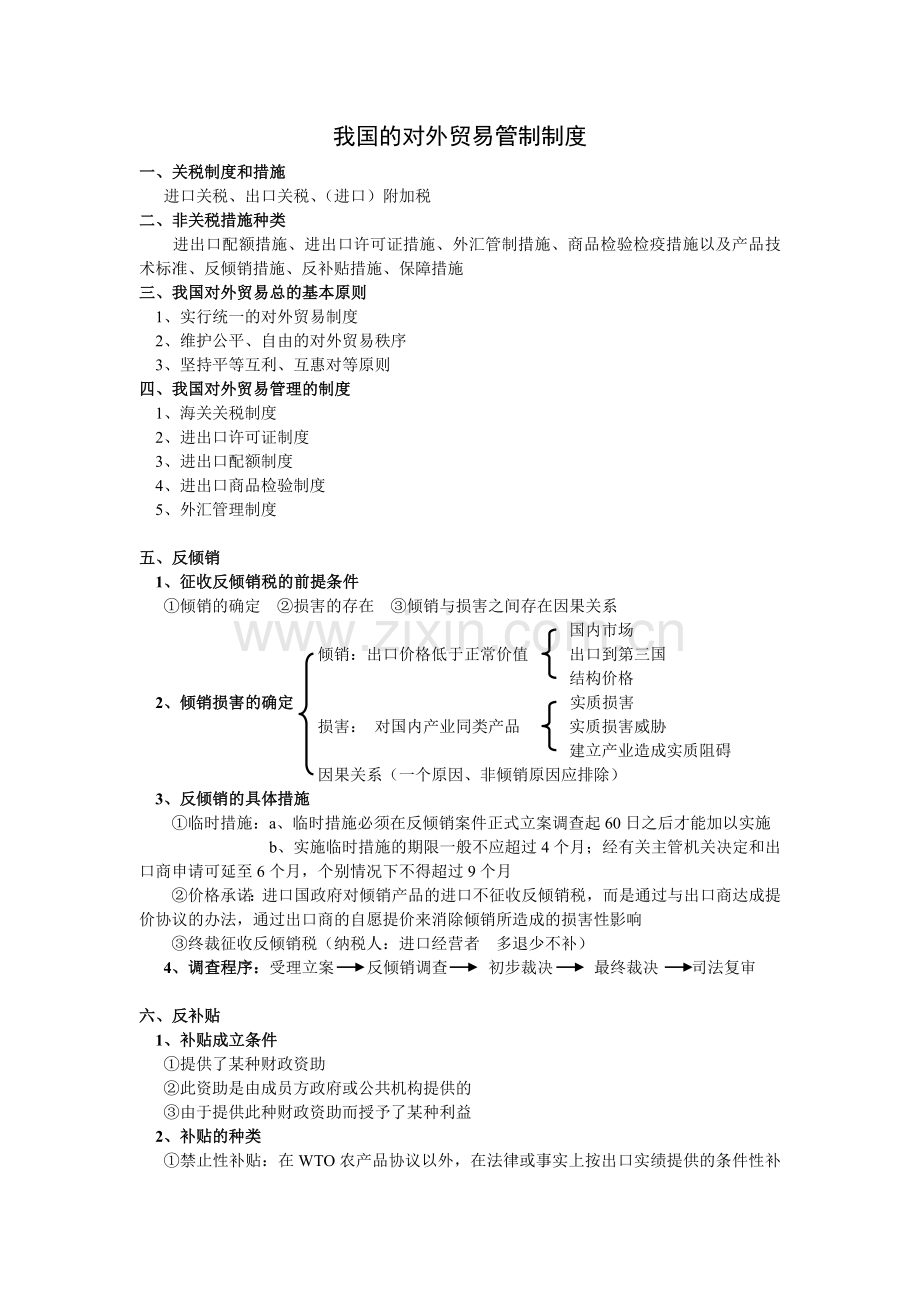 六、我国的对外贸易管制制度.docx_第1页
