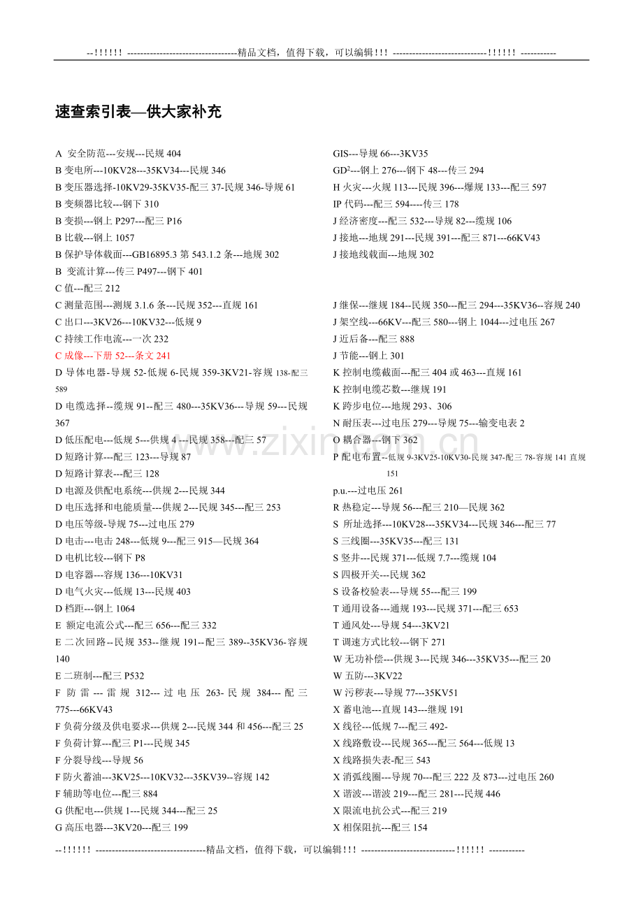 2014速查手册索引表-供大家补充.doc_第1页