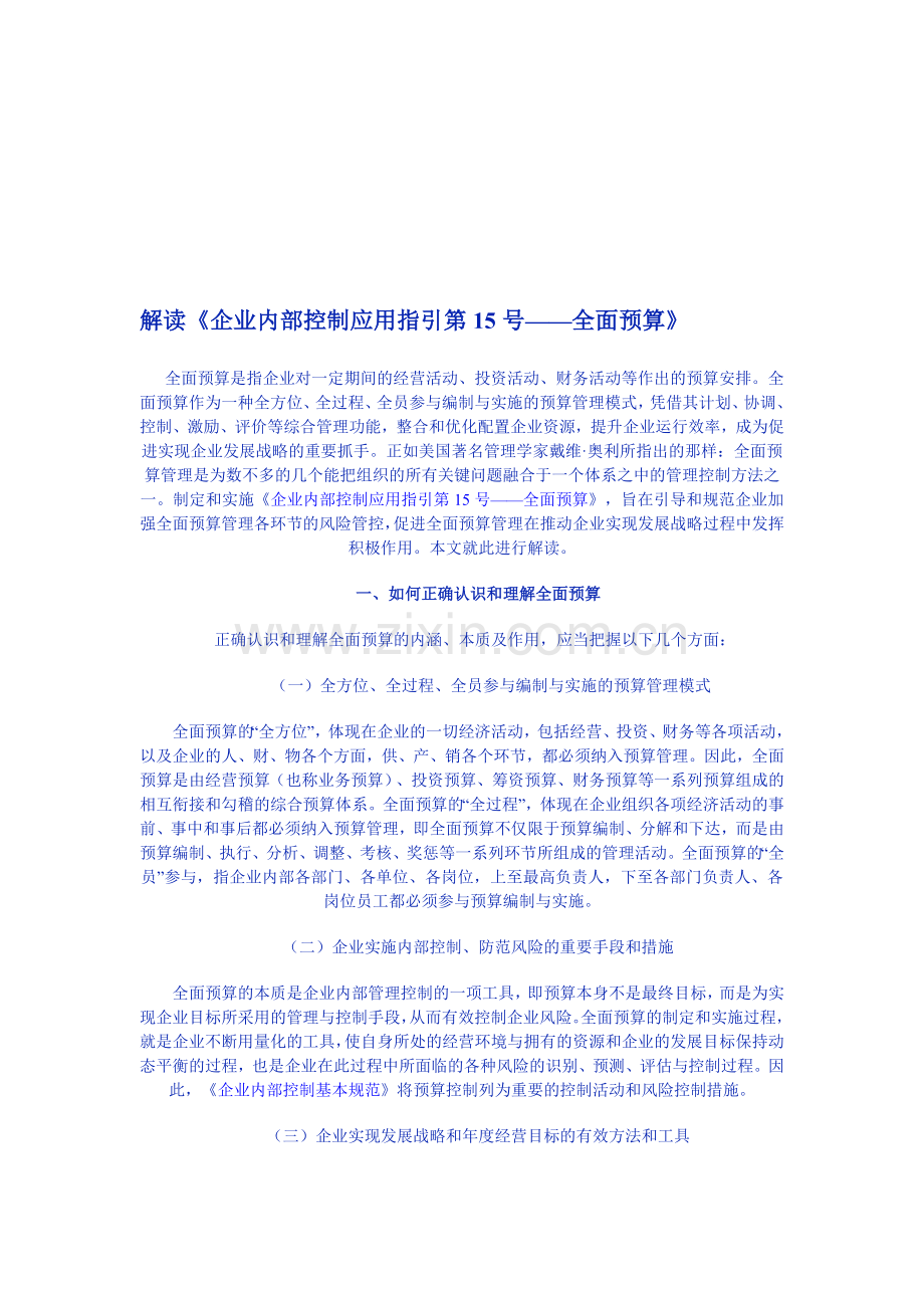 解读全面预算.doc_第1页