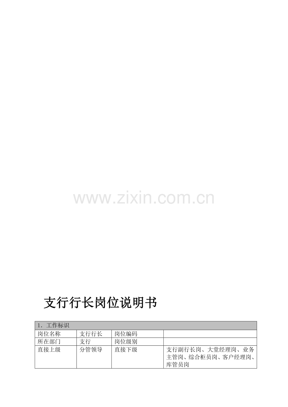 农商行-支行行长岗位说明书.doc_第1页