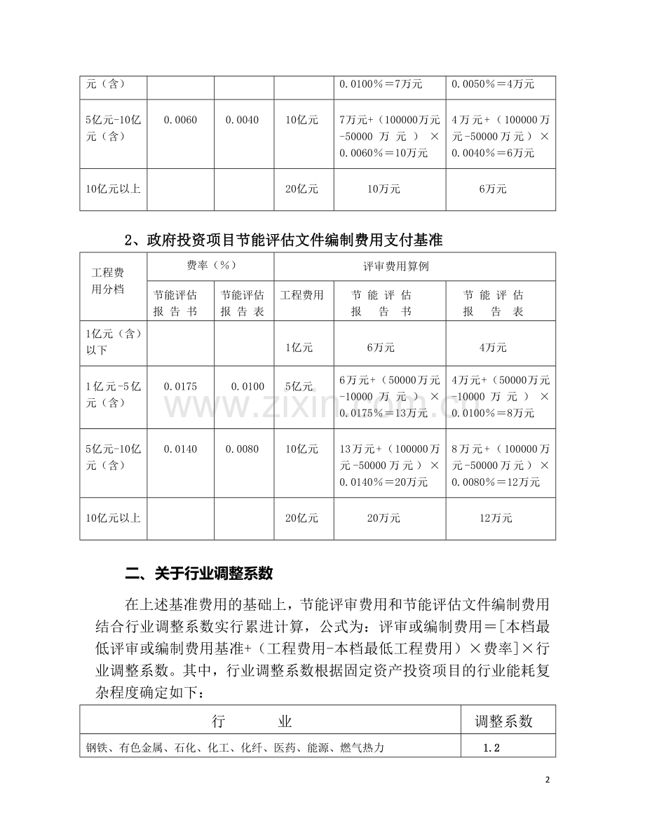 上海市节能评审和节能评估文件编制费用支付标准【沪发改环资(2012)043号】.doc_第2页