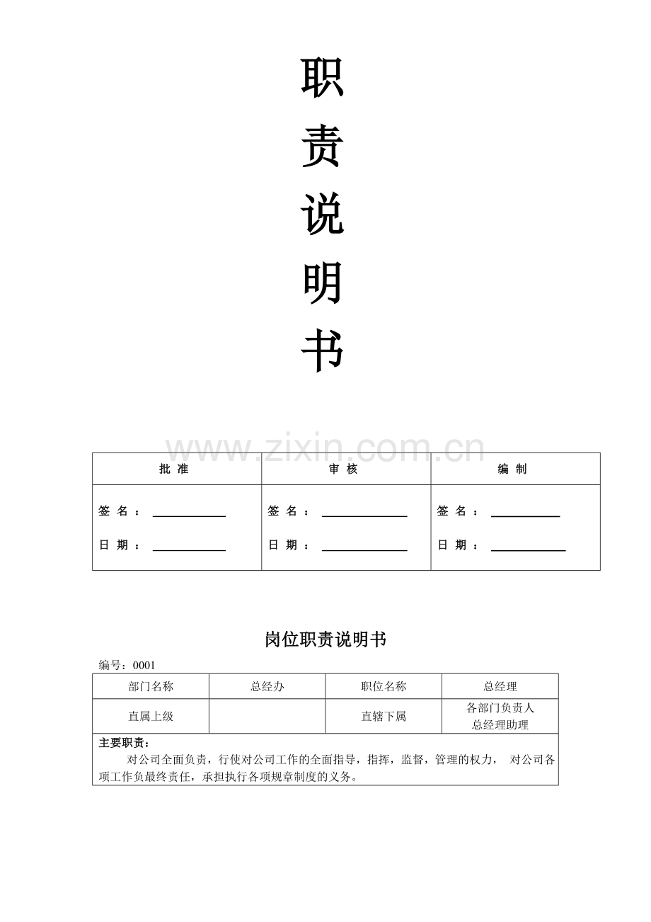 各部门岗位职责说明书.doc_第2页