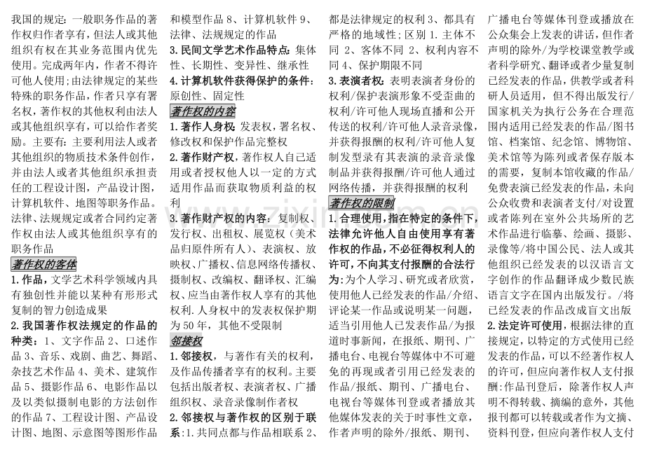 00226知识产权法终极版【一张A4过自考系列】.doc_第2页