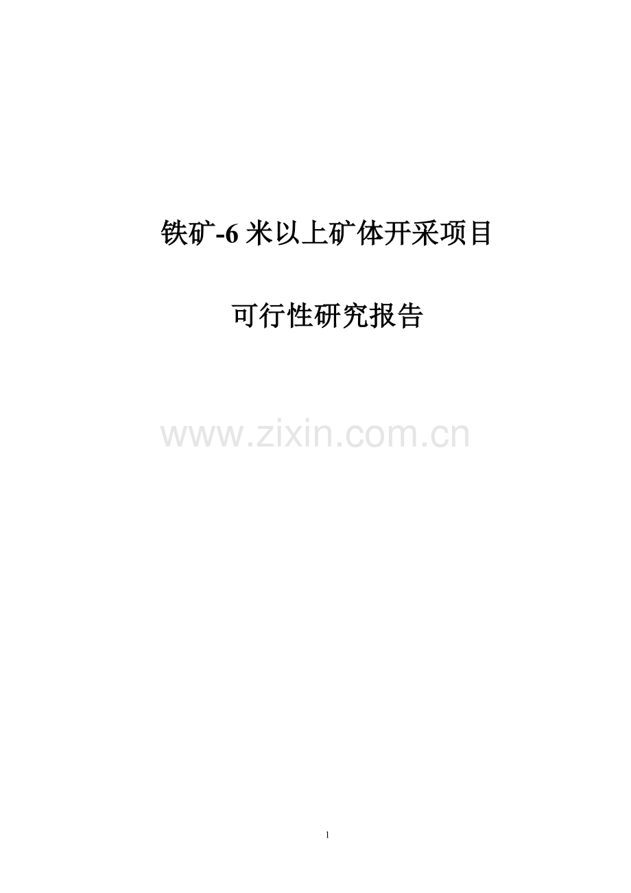 铁矿-6米以上矿体开采项目可行性研究报告.doc_第1页