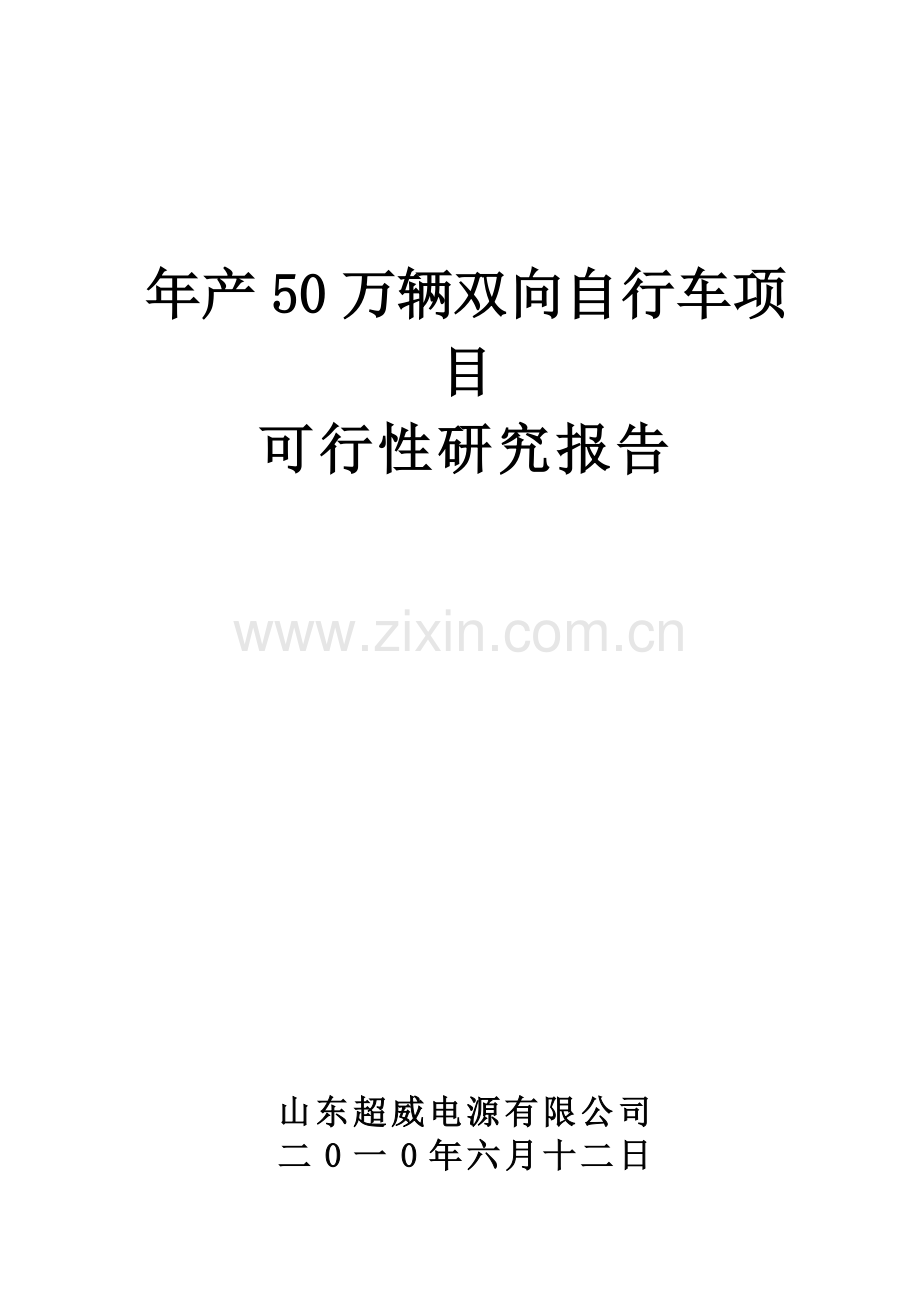 年产50万辆自行车项目可行性研究报告.doc_第1页