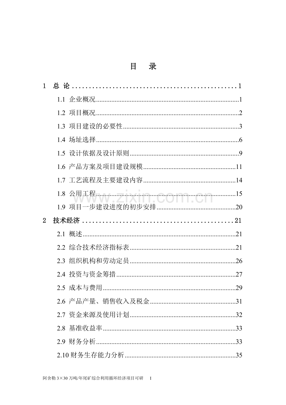 3×30万吨年尾矿综合利用循环经济项目建设投资可行性研究报告.doc_第2页