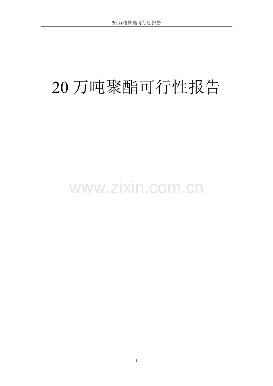 年产20万吨聚酯可行性报告.doc_第1页