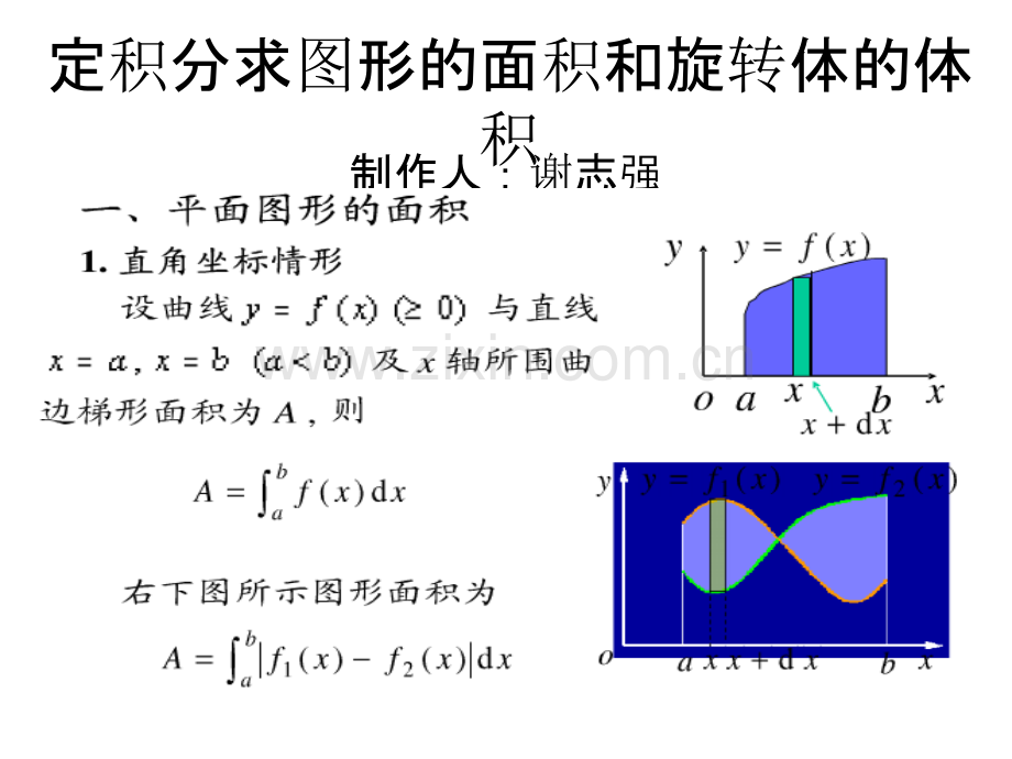 定积分求图形的面积和旋转体的.ppt_第1页