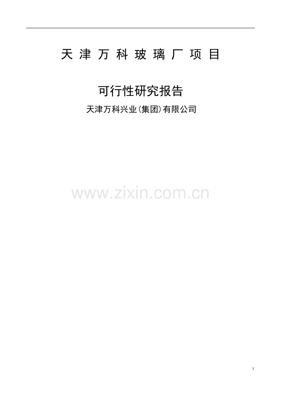 天津万科水晶城可行性研究报告.doc_第1页