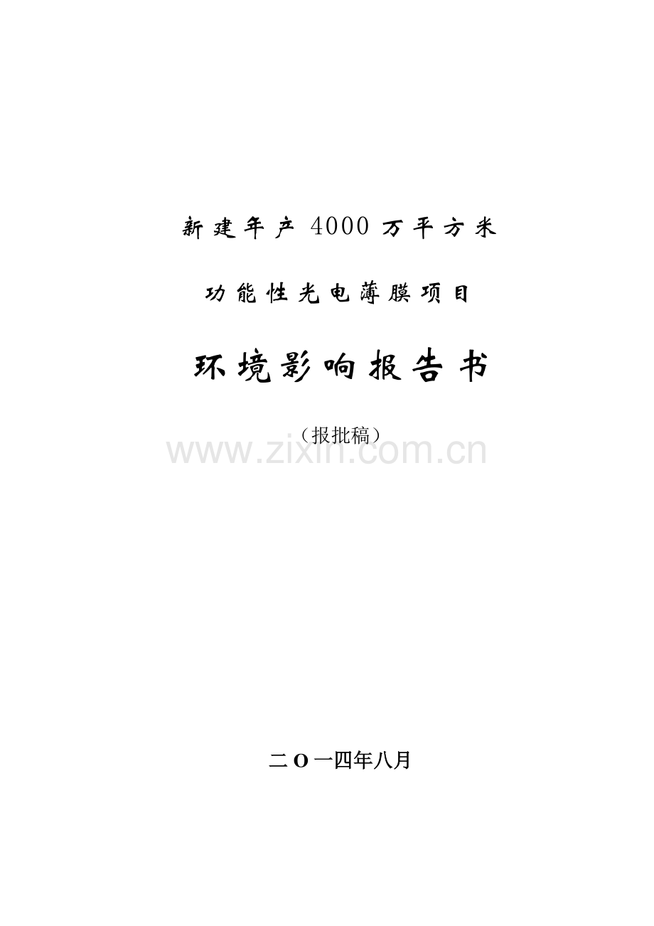 新建年产4000万平方米功能性光电薄膜环境报告(报批稿).doc_第1页