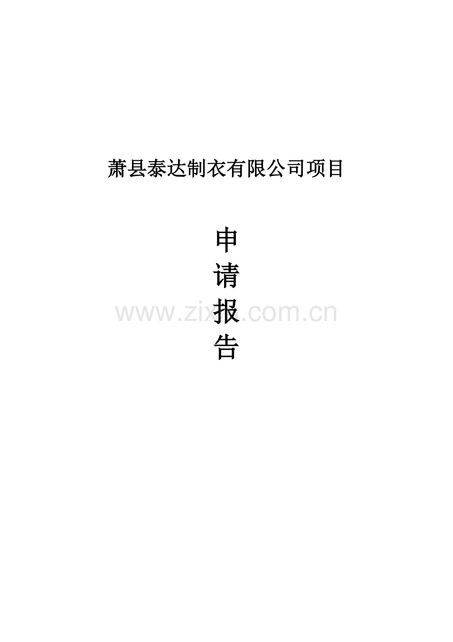 萧县泰达制衣立项报告书.doc_第1页