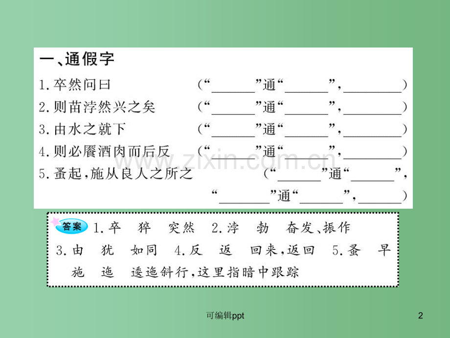 高中语文全程复习方略配套-《孟子见梁襄王》《短文两篇》人教大纲版第五册.ppt_第2页