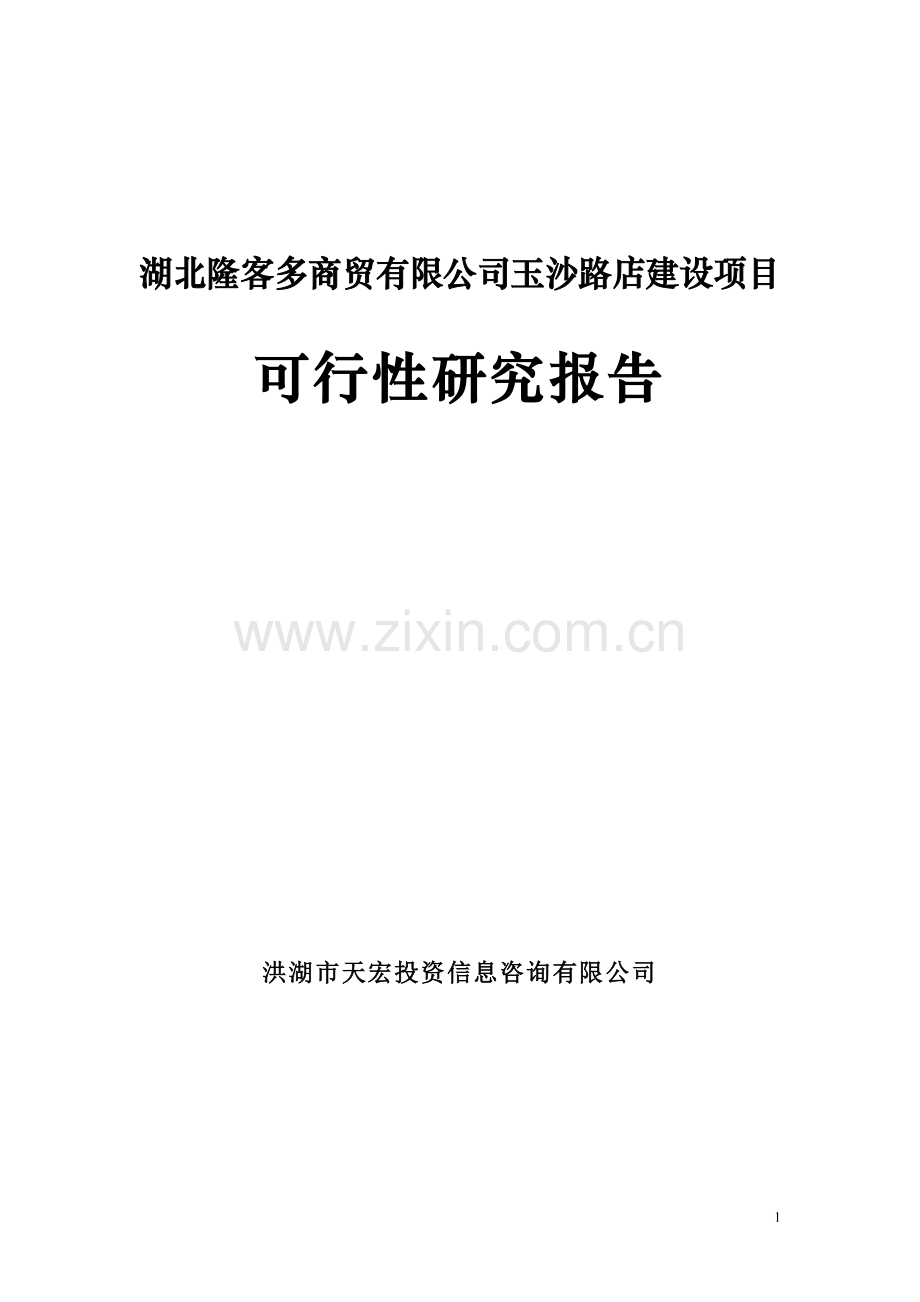 湖北隆客多公司玉沙路店建设项目可行性研究报告.doc_第2页